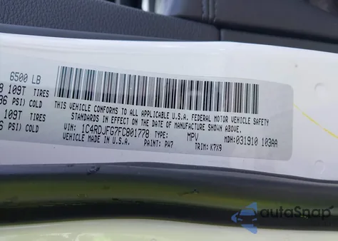 2015 Dodge Durango Special Service from USA, damaged, VIN 1C4RDJFG7FC801778